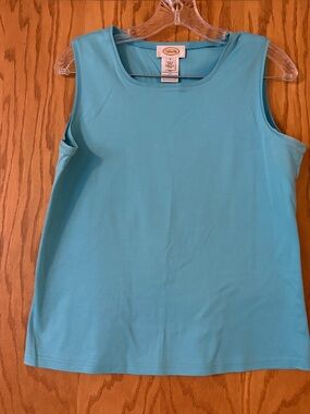 Talbots Aqua Tank Top with Scoop Neck